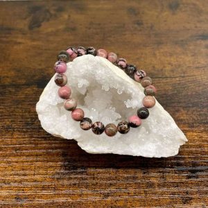 bracelet black line rhodonite occizen boutique beziers