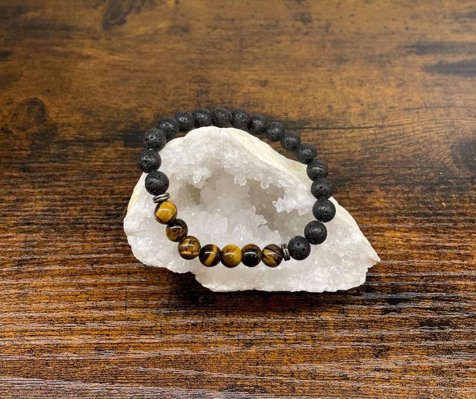 bracelet oeil de tigre et lave occizen boutique b bracelet oeil de tigre et lave occizen boutique b