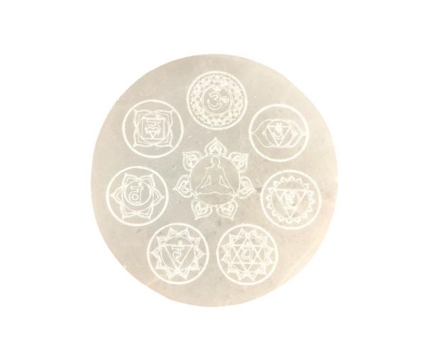 Plaque de rechargement Sélénite Bouddha 7 Chakras occizen