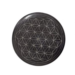 plaque de rechargement saponite fleur de vie noire boutique occizen 1