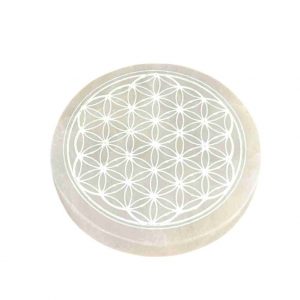 plaque de rechargement sélénite fleur de vie occizen boutique beziers