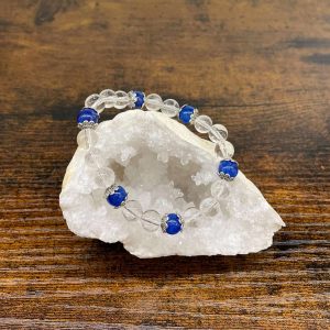 Bracelet jade bleu et cristal de roche occizen