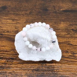 bracelet opale rose et pierre de lune occizen boutique