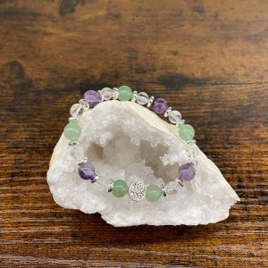 bracelet amethyste aventurine et cristal de roche occizen