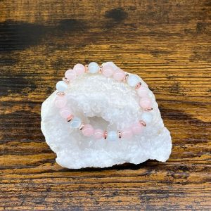 bracelet quartz rose et selenite occizen