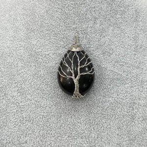 pendentif obsidienne noire arbre de vie occizen