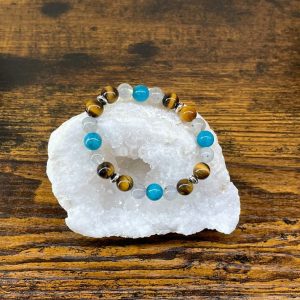 bracelet apatite labradorite et oeil de tigre occizen