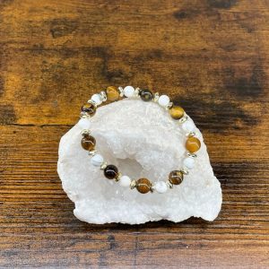 bracelet howlite et oeil de tigre occizen