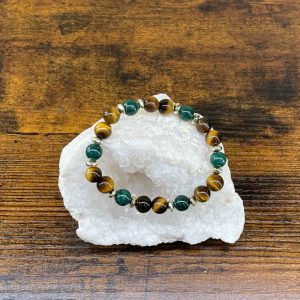 bracelet malachite et oeil de tigre occizen