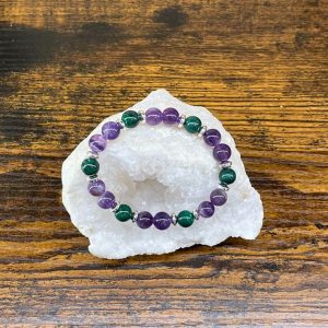 bracelet malachite et amethyste occizen