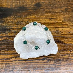 bracelet malachite et cristal de roche occizen