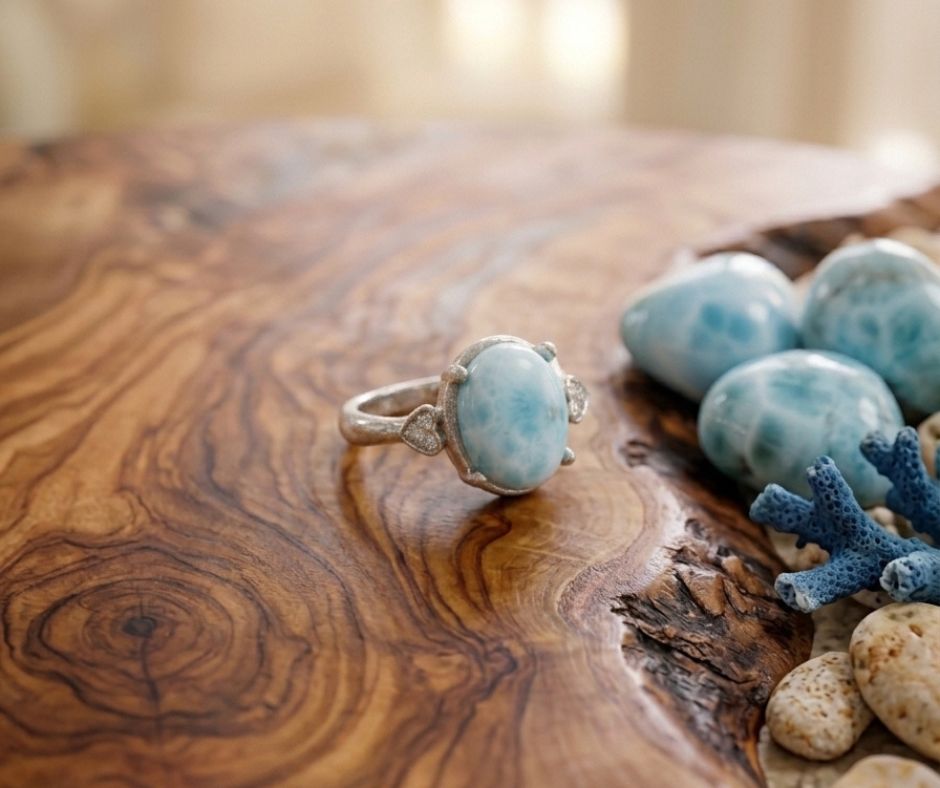 Bague larimar réglable occizen Bague larimar réglable occizen