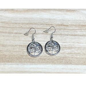boucles d'oreilles arbre de vie noir occizen
