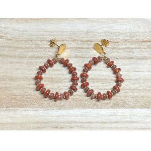 boucles d'oreilles jaspe rouge occizen