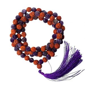 mala rudraksha et améthyste occizen