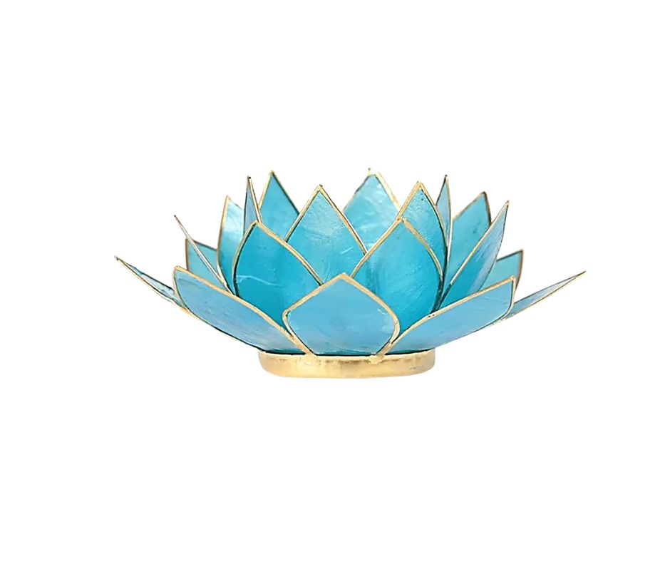 photophore Lotus bleu et or 5e Chakra occizen photophore Lotus bleu et or 5e Chakra occizen