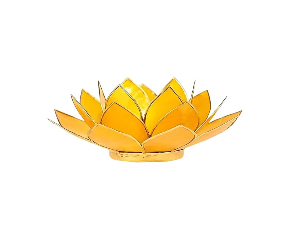 photophore Lotus jaune et or occizen photophore Lotus jaune et or occizen
