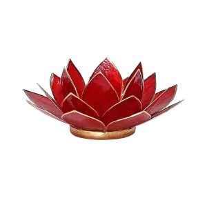 photophore Lotus rouge et or 1er Chakra occizen