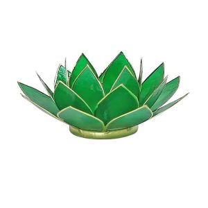 photophore Lotus vert et or 4e Chakra occizen